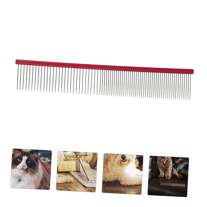 POPETPOP Portable Pet Comb for Dogs and Cats Wear-resistant Multi-function Grooming Tool Lightweight Aluminum De-shedding Brush for Daily Use for Removing and Loose Hair