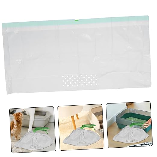 7pcs Cat Litter Filter Bags Easy to Use Pet Waste Pick-up Supplies for Litter Box Sturdy Material White Dimensions