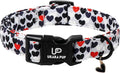Valentine's Dog Collar, UP URARA PUP Love Heart Adjustable Pet Collar with Bowknot Charm, Daily Dog Accessories for Small Medium Large Dogs