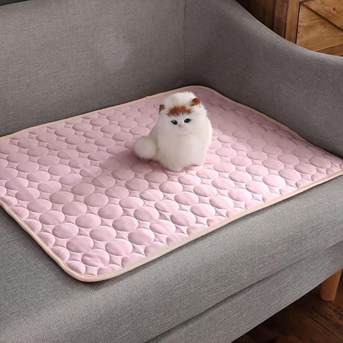 Dog Cooling Mat Pet Cooling Pads Dogs & Cats Pet Cooling Blanket for Outdoor Car Seats Beds (Pink, 28IN * 40IN)