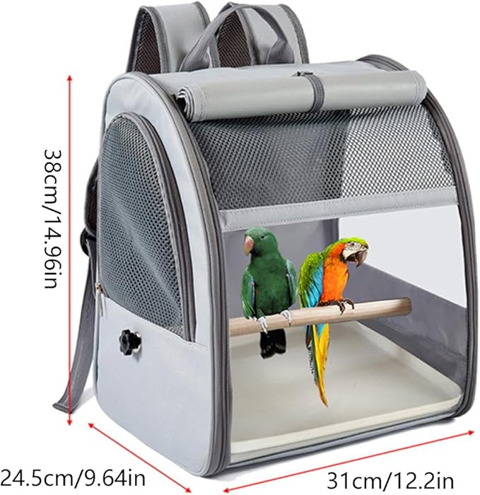 Durability Polyester Bird Travel Carriers Backpacks with Meshes Window and Sun Protecting for Daily Use Compacts Bird Cage Backpacks for Travel