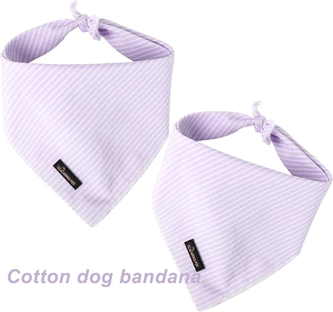ARING PET Summer Dog Bandana-Cute Lavender Dog Bandanas, Comfortable Pet Scarf Dogs Triangle Bibs for Small to Large Girl Dogs and Cats