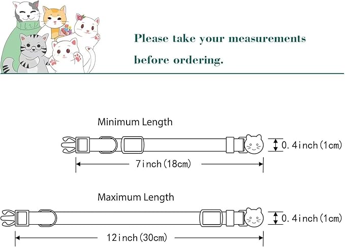 Yizepet Cat Collars with Bells, Breakaway Kitten Collar, Cute Kitty Collar, Pet Supplies Accessories