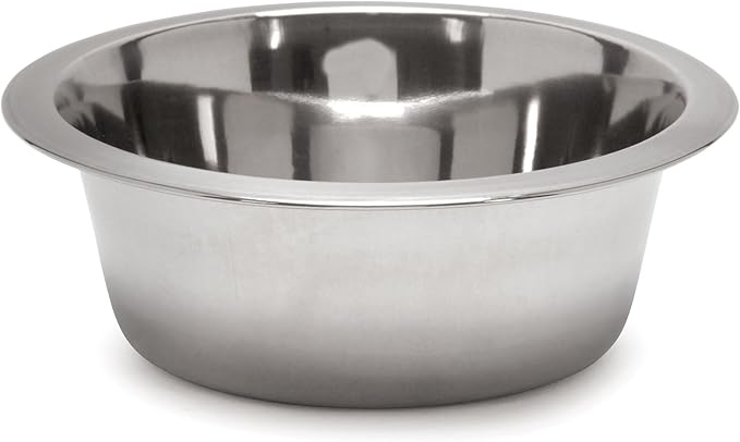 Jeffers Pet Standard Weight Stainless Steel Bowls for Dogs, Cats, Puppies, Kittens, Food & Water, Durable Feeding Dish, Travel, Camping, Indoor Outdoor Use, Dishwasher Safe Pet Accessories -3 Quart