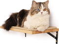 FUKUMARU Cat Wall Shelves, 17 x 10 Inch Cat Walls Furniture with Sisal Mat, Solid Rubber Wood Floating Shelf with Upgraded Installation, Kitten Wall Tree for Sleeping, Playing and Scratching