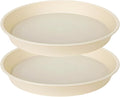 2 Pack of 20 21 inch Plant Saucer Round, Deep Plant Saucers for Pots, Heavy Duty Plastic Plant Drip Tray for Indoors Outdoor, Bird Bath Bowls, Plant Trays for Planter 19-22" (21 inch, Beige)