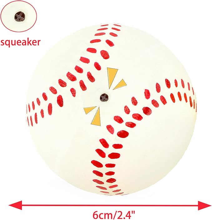 CHIWAVA 4 Pack 2.4" Squeak Latex Puppy Dog Toy Ball Sports Balls Sets Fetch Interactive Toy for Small Dogs