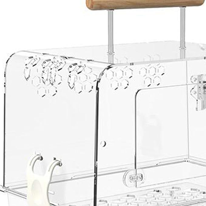 Hamster Cage Bird Travel Cage Portable Clear Accessories Acrylic Villa Bird Cage Lightweight Bird Carrier for Peony Parrot, Whole Set
