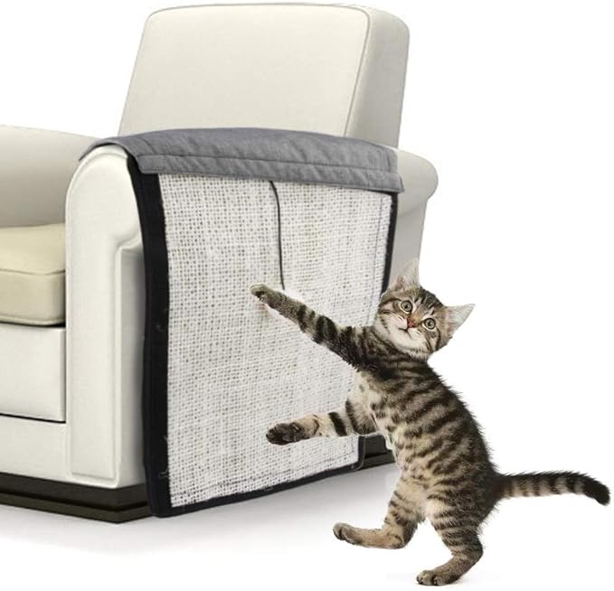 HAOZAIKEJI Cat Scratcher Mat Sofa Protector Natural Sisal Cat Scratching Mat Cat Scratch Couch Cover Heavy Duty Couch Guard Easy Installation Scratch Pad for Grinding Claws Protecting Furniture