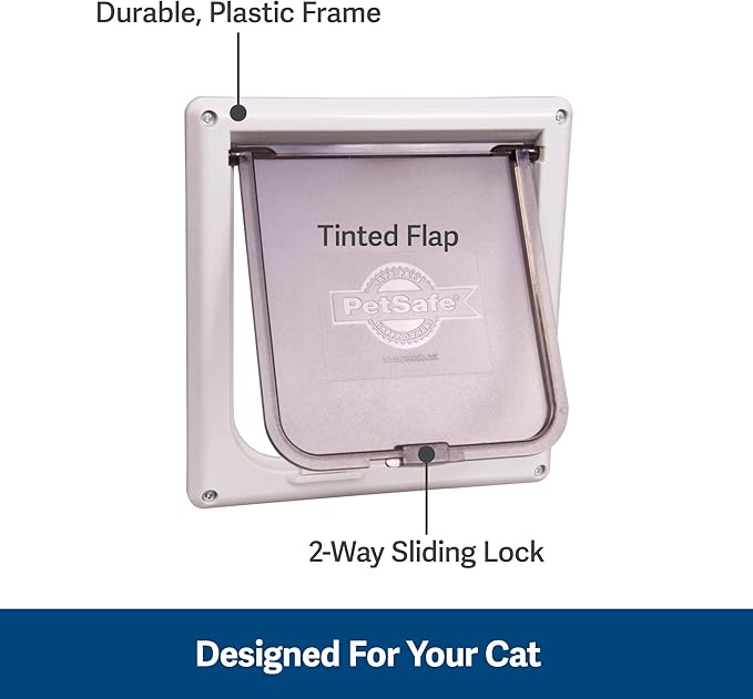 PetSafe Interior 2-Way Locking Cat Door - Allows Convenient Movement Between Rooms & Minimizes Scratching - Tinted Durable Plastic Privacy Door for Feeder & Litter Box,(Pack of 6)