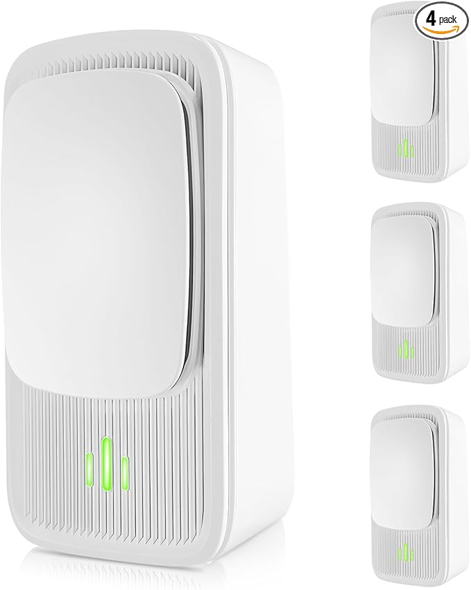 Plug In Negative Ion Air Purifier – 4 Pack Quiet Three-speed Adjustment Air Ionizers, Mini Air Fresheners for Home, Bedroom, Office, Kitchen, Portable Odor Eliminator for Smoke, Dust, Pet Smell