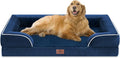 Comfort Expression Orthopedic Dog Bed for Extra Large Dogs 42x30 Inch, Waterproof Egg Crate Foam XL Pet Bed with Removable Bolsters, Dog Couch with Washable Cover & Non-Slip Bottom, Navy Blue
