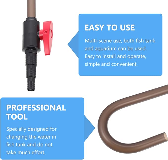 VILLCASE Hanging Type Aquarium Water Changer with Hook Fish Tank Water Supply Tool 14.56In Easy Installation for Aquarium Maintenance and Replacement