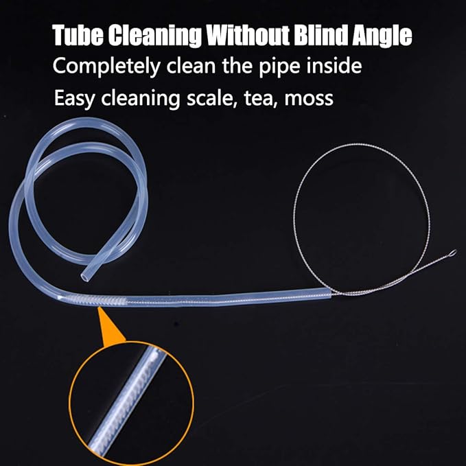 Long Pipe Cleaner Flexible Tube Cleaning Brush Snake Drain Clog Remover Drain Brush Aquarium Water Filter Pipe Air Tube Hose Cleaning Brush Sink Fridge Skinny Pipe Dredging Tool 155CM1
