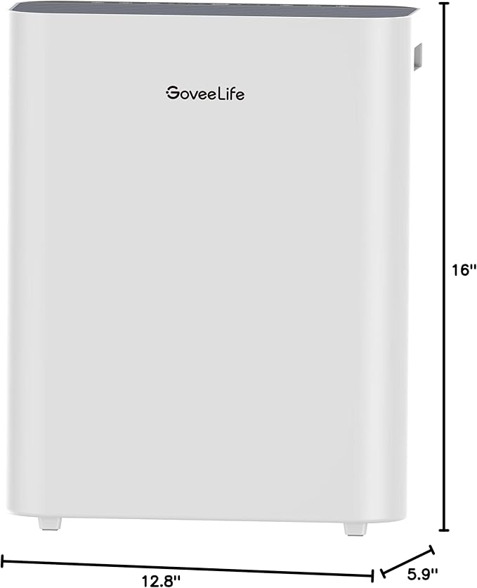GoveeLife Smart Air Purifiers for Home Large Room, Air Purifiers for Pets with PM2.5 Sensor, Washable Pre-Filter for Pet Hair Lint, 24dB Large Air Purifier with App Control, Pet Lock