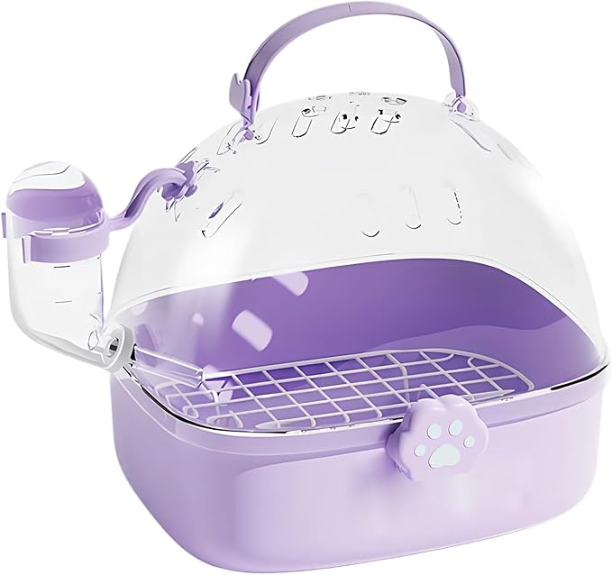 Bird Travel Carrier - Portable Hamster Cage with Water Bottle | Breathable Pet Bird Carrying Accessory for Cockatiels Chinchillas Lovebirds Budgies Conures Parakeet Hedgehog Sparrow