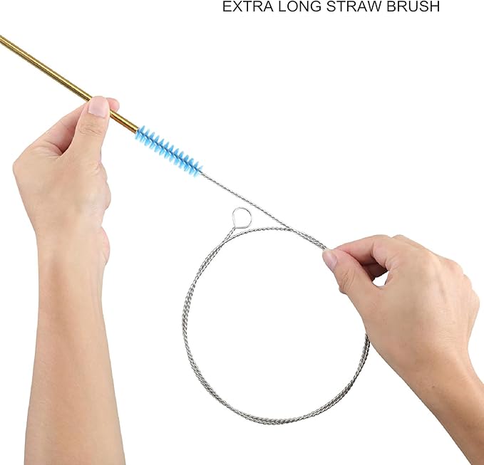40 Inches Brush Cleaner for Cleaning Straw, Kegerator, Feeding Tube, Siphon Hose, Sunroof Drain, Refrigerator Drain, 4PCS (Blue)