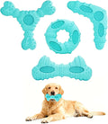 Natural Rubber Dog Chew Toys 4Pack,Tough Dog Toys for Aggressive Chewers Small Medium Breed,Interactive Dog Toys for Puppy to Clean Teeth Gum Massage,Tug & Fetch(Blue)