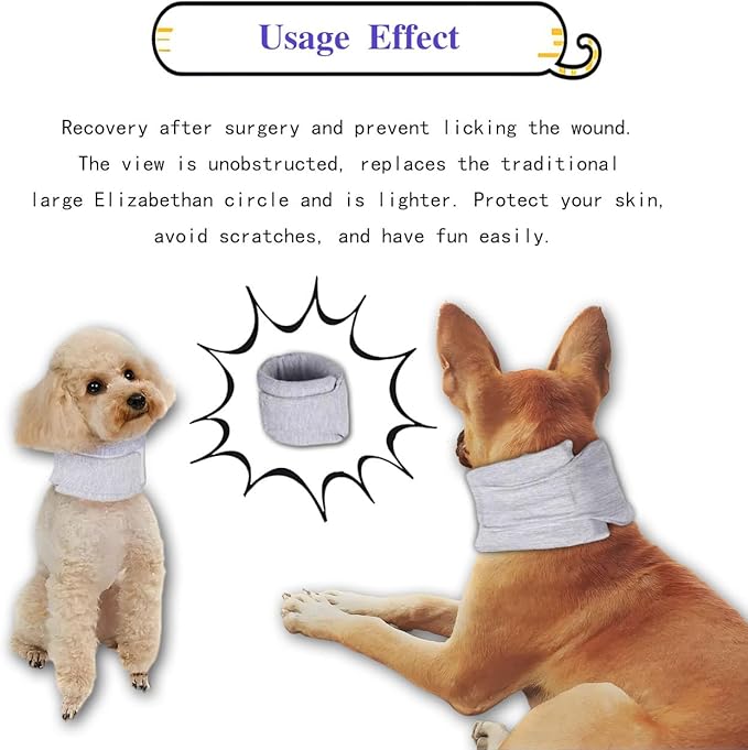 Cat Cone Collar for Pet with Spinal IVDD Issues After Surgery Recovery, Adjustable Cat Neck Brace Elizabethan Collar, Neck Cervical Cone to Stop Licking for Small Medium Dog Puppy Kitten (Grey, XS)