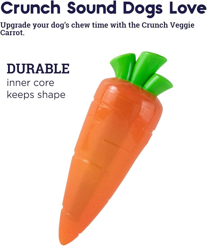 Petstages Crunch Veggies Carrot Dog Chew Toy, Large