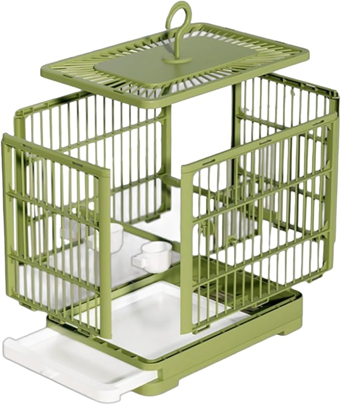 2025 New Carry Cage for Parakeet Portable 30x23x26cm Bird Travel Carrier Cage with Pull Out Tray Hook Handle Easy Transport Install for Various Birds Macaws Sparrow Conures Cockatiels