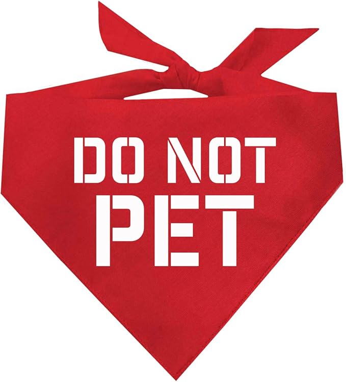 Do Not Pet Dog Bandana (Red, XS 157)