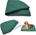 Dog Bed Cover Waterproof Replacement Machine Washable Covers for Dog Bed Heavy Duty Scratch Resistant Mattress Protector Pet Bed 44x32 Inch Dark Green Cover Only