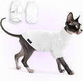Fleece Sphynx Cat Clothes Soft Hairless Cat Clothes Pullover Cat Sweater for Chihuahua All Season Light and Warm Kitten Cloth for Cats Only Puppy Clothes Small Dog Sweater (White, XX-Large)
