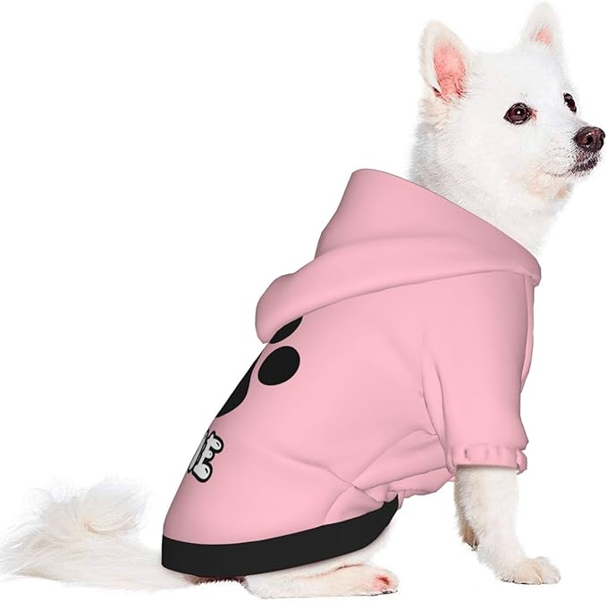Custom Dog Hoodie Soft & Warm Design Your Own Personalized Photo Text Logo Name Dog Clothes for Puppy Sweatshirt Hooded for Small Medium Large Dogs Girl/Boy Cats Pink