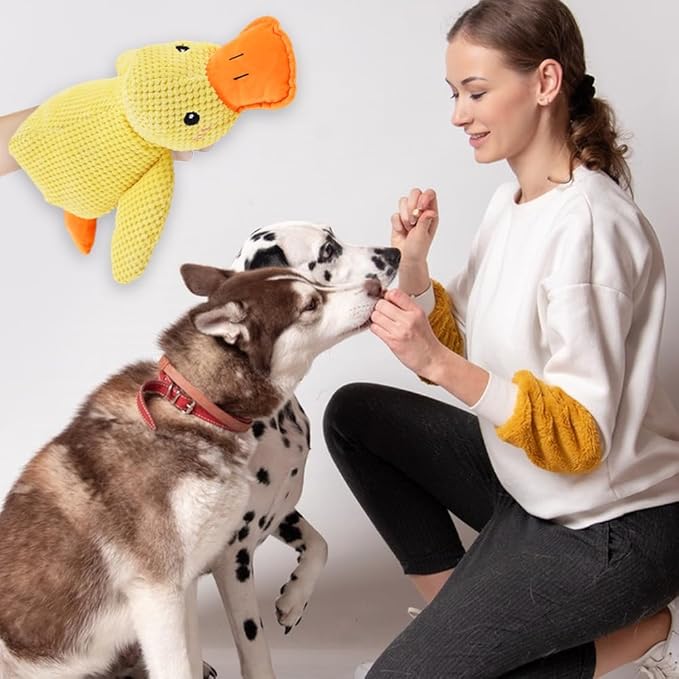 2025 Upgraded Dog Toys, New Durable Calming Duck Toys, Dog Toys for Aggressive Chewers with Soft Squeaker, Fun for Indoor Puppies and Senior Pups (Green, L-11.4 * 13.5in)