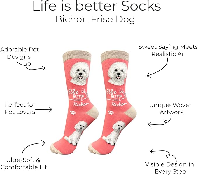E&S Pets Pet Lover Socks - Dog & Cat Socks - Unisex Novelty Gifts