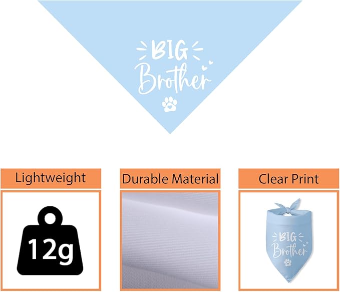 Big Brother Dog Bandana Pregnancy Announcement Gender Reveal Baby Announcement Photo Props Dog Scarf Accessories Blue Pet Bandanas for Large Medium Small Dogs