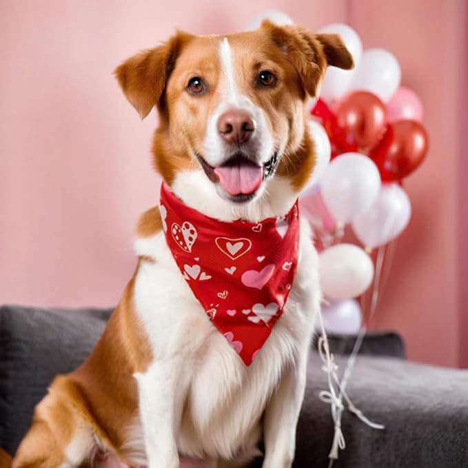 Valentine's & St. Patrick's Day Dog Bandana Set 2PCS-Small,Holiday Party Costumes,Pet Scarves for Boys and Girls,Dog Outfit Gifts for Small Dogs and Cats,Diverse Festive Styles