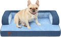 KSIIA Washable Dog Bed Medium Size Senior Dog, Orthopedic Warm Soft Pets Sofa Waterproof Pet Couch with Sides, Non-Slip and Egg-Crate Foam Beds with Removable Cover, 29x18Inch, Blue