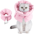 Cat Recovery Collar, Soft Adjustable Cat Cone Alternative, Lightweight Waterproof Fasteners Collars for Cats Kittens Puppies, After Surgery Stop Licking, Post-Surgery or Skin Protection.