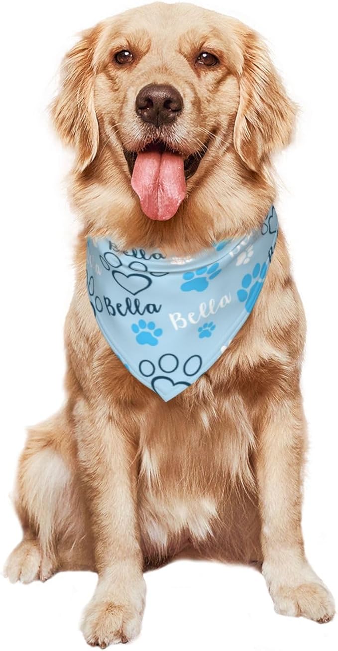 Custom Pet Scarf Personalized Dog Bandana with Name Personalized Add Your Text Bibs Triangle Head Scarfs Gift for Small Medium Large Dogs Cats Baby Puppy Pets Accessories