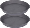 2 Pack of 20 21 inch Plant Saucer Round, Deep Plant Saucers for Pots, Heavy Duty Plastic Plant Drip Tray for Indoors Outdoor, Bird Bath Bowls, Plant Trays for Planter 19-22" (21 inch, Cement)