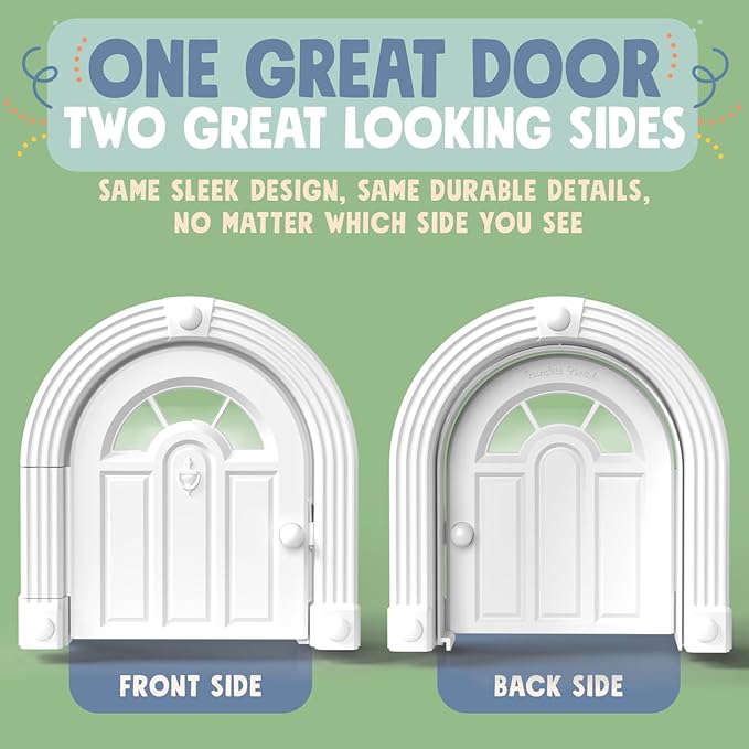 Purrfect Portal Meow Manor® Cat Door Interior Door - No-Flap, Fits Cats Up to 20 lbs, Easy DIY Setup, No Training Needed, White