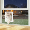 Cat Door for Window, 4 Locking Modes for Safety Cat Window Door, Fits 14"-24" Width Window, Durable Weatherproof design Cat Door, Magnetic Closure, Wider View, Pet Door With Safe & Comfortable for Cat