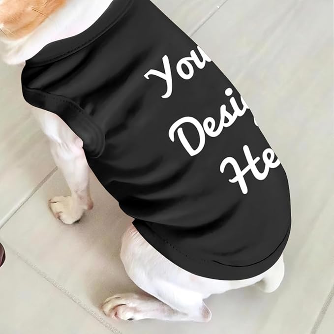 Personalized Dog Shirt Design Your Own Add Photo Text Logo Name Summer Breathable Dogs T-Shirt Clothes for Small Medium Large Pet, L