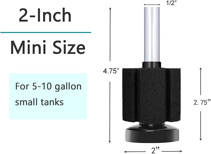 AQUANEAT 3 Pack Aquarium Bio Sponge Filter Breeding Fry Betta Shrimp Nano Fish Tank (Small up to 10Gal)