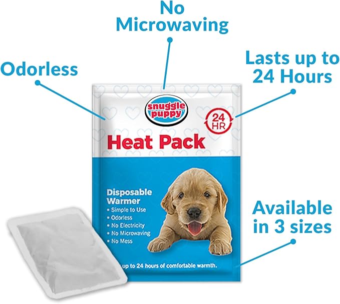 Snuggle Puppy Original Toys - Heartbeat Puppy for Dogs - Pet Anxiety Relief and Calming Aid - Comfort Dog Toys for Behavioral Training - Plus 6 Heat Packs