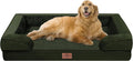 Comfort Expression Orthopedic Dog Bed for Extra Large Dogs 42x30 Inch, Waterproof Egg Crate Foam XL Pet Bed with Removable Bolsters, Dog Couch with Washable Cover & Non-Slip Bottom, Olive Green