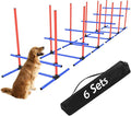 6Set Dog Agility Jumps Hurdle Course Training Equipment for Dogs, Indoor Outdoor Backyard Exercise Equipment