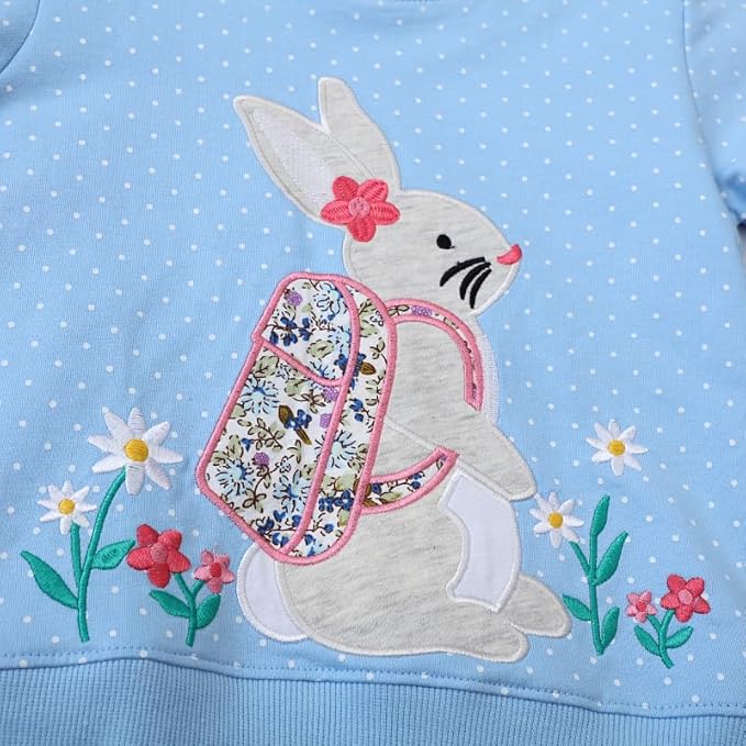 Toddler Baby Girls Cotton Sweater, Long Sleeve Crewneck Sweatshirt Pullover Kids Warm Clothing for Fall Winter