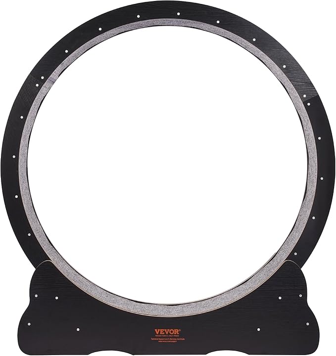 VEVOR Cat Exercise Wheel, 43.3" Large Cat Treadmill for Indoor Pets, Running Wheel with Detachable Carpet & Cats Teaser Toy for Running/Walking/Training, Suitable for Most Cats Black