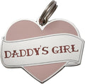 Two Tails Pet Company Personalized 'Daddy's Girl' Pet ID Tag & Collar Charm - Custom Engraved Dog Tags for Pets - Luxury Brass, Gold Plating