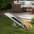 71" Dog Agility Seesaw Outdoor for Training and Exercise, Wooden Platform Dog Agility Training Equipment - Dog Obstacle Course Backyard Run Game Toy (White)