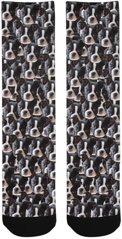 Custom Face Socks, Personalized Dog Lover Pet Photo Picture on Socks Unisex Athletic Crew Socks for Men Women