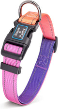 Roses&Poetry Reflective Dog Collar with Gradient Mistyrose, Adjustable Durable Pet Collars for Small Medium Large Dogs (Mistyrose-XS)